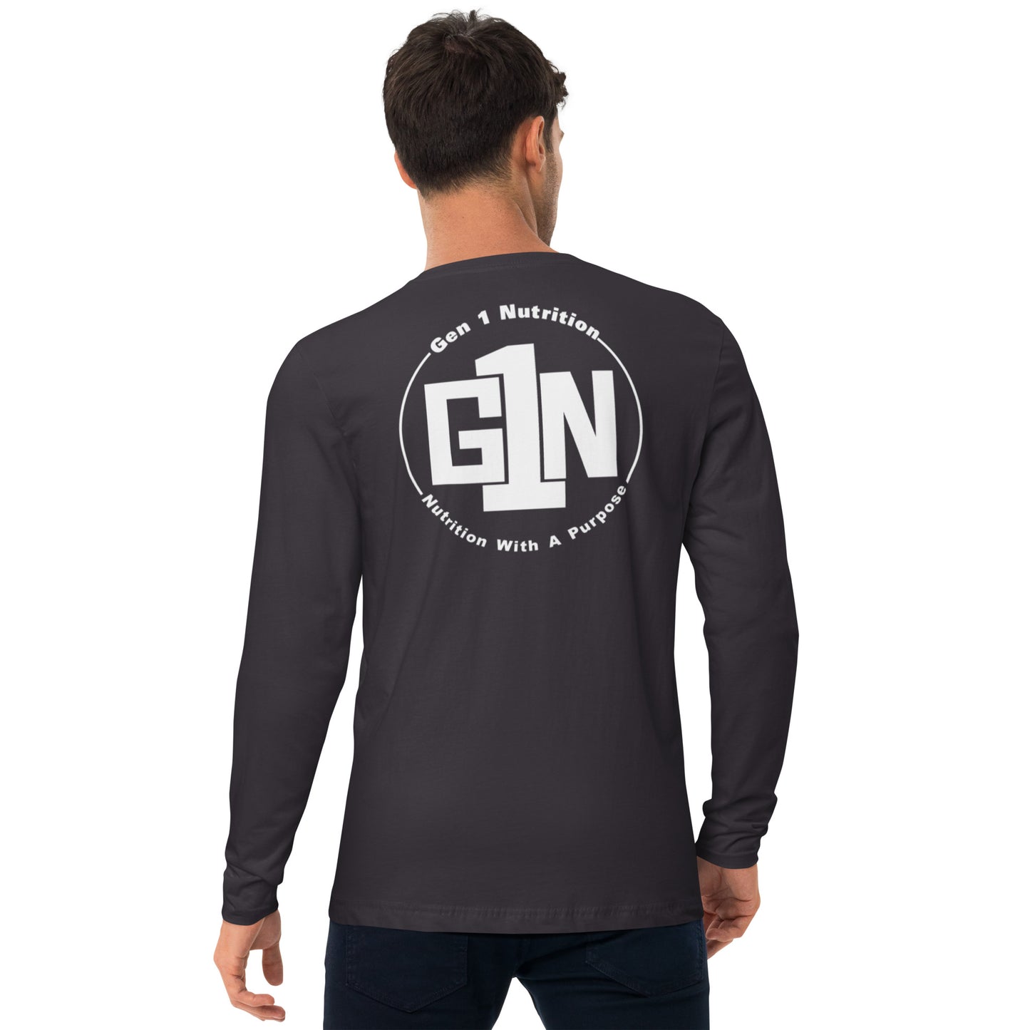 Men's Fitted Long Sleeve T-Shirt - Large Logo