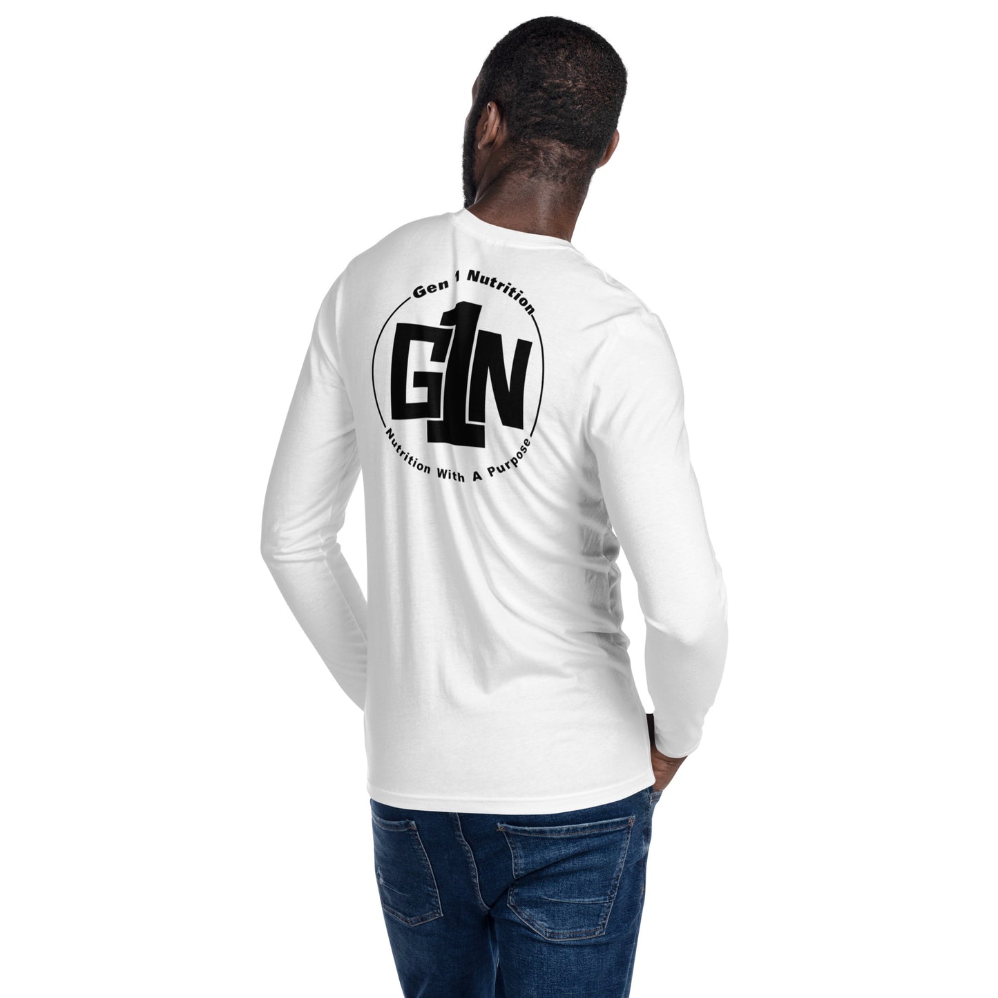 Men's Fitted Long Sleeve T-Shirt - Large Logo