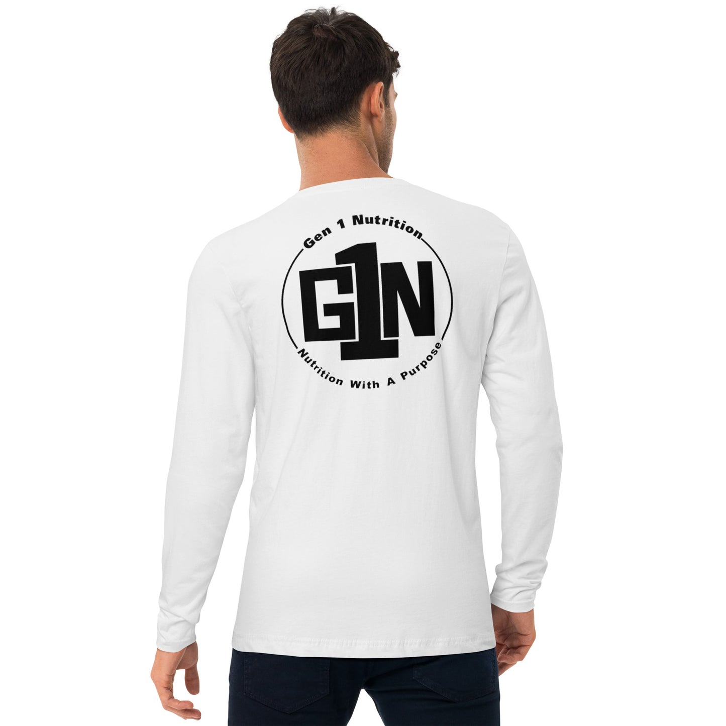 Men's Fitted Long Sleeve T-Shirt - Large Logo