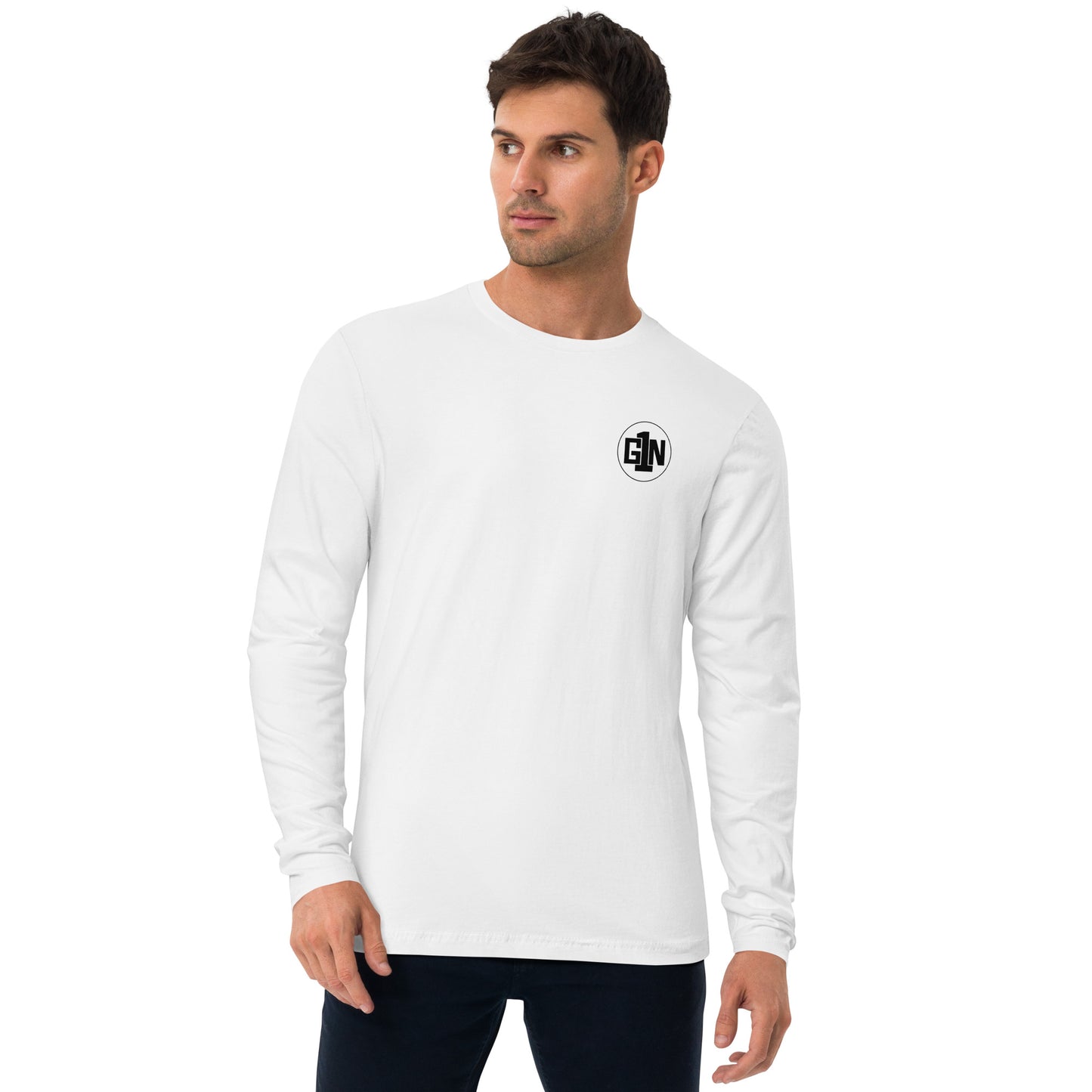 Men's Fitted Long Sleeve T-Shirt - Large Logo