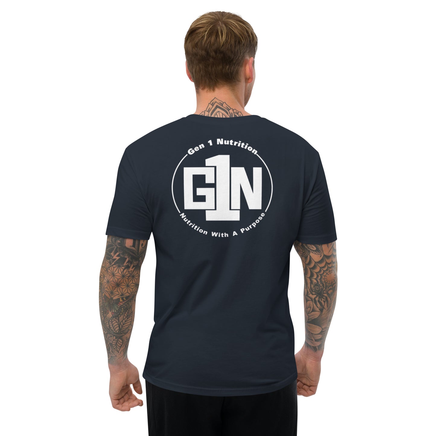 Men’s Fitted Short Sleeve T-shirt - Large Logo Back