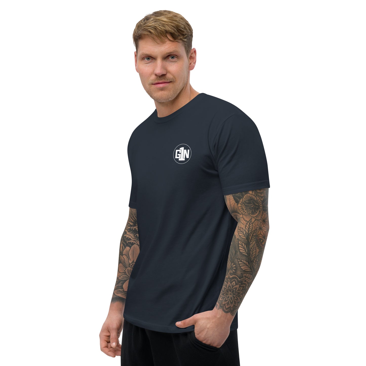 Men’s Fitted Short Sleeve T-shirt - Large Logo Back