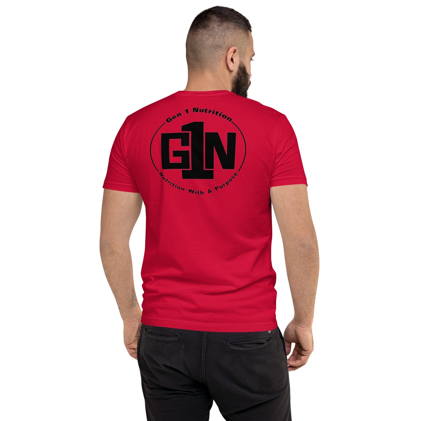 Men’s Fitted Short Sleeve T-shirt - Large Logo Back