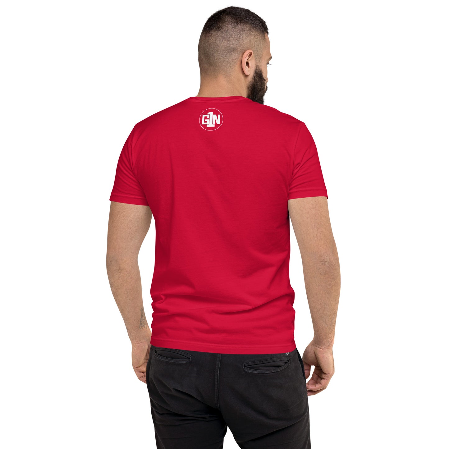 Men’s Fitted Short Sleeve T-shirt - Large Logo Front