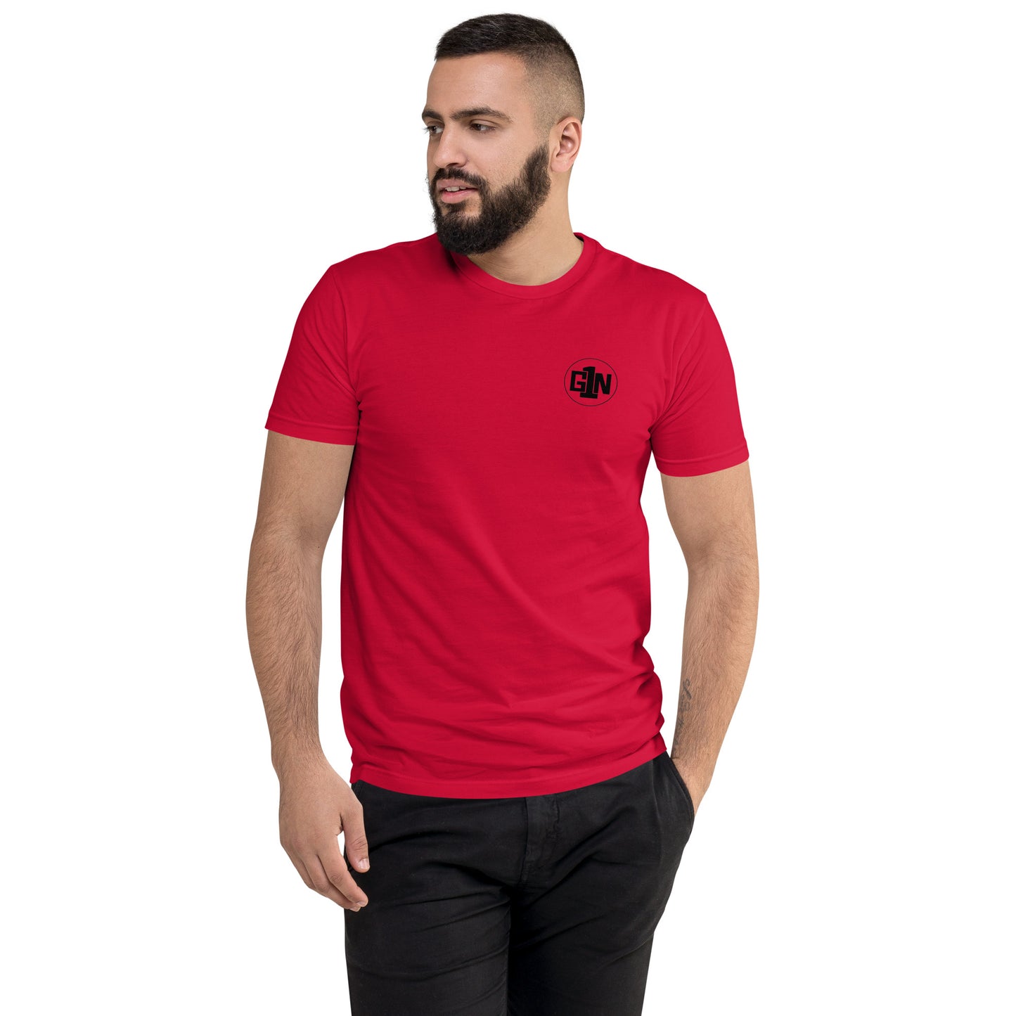 Men’s Fitted Short Sleeve T-shirt - Large Logo Back