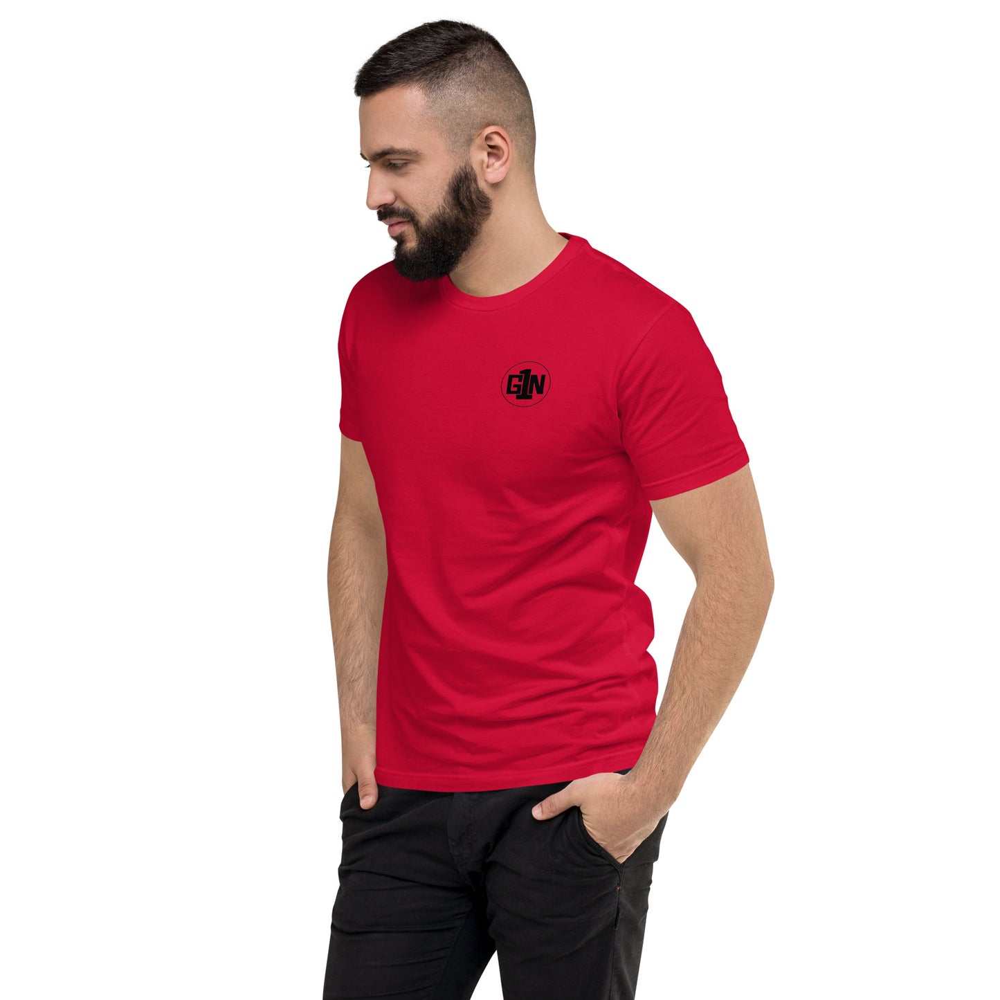 Men’s Fitted Short Sleeve T-shirt - Large Logo Back