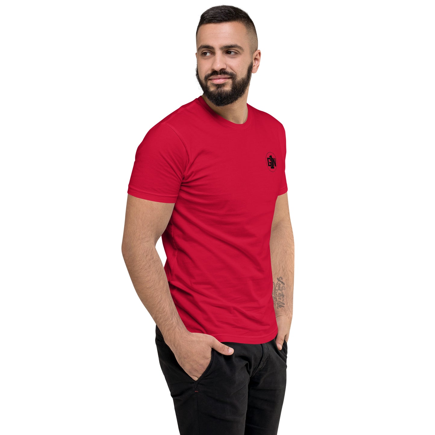 Men’s Fitted Short Sleeve T-shirt - Large Logo Back