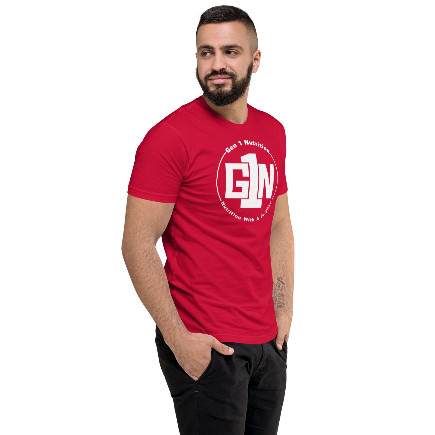 Men’s Fitted Short Sleeve T-shirt - Large Logo Front